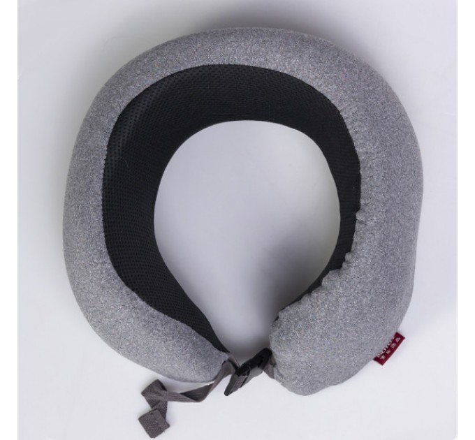 Подушка для шиї U-подібна з кейсом для зберігання, світло-сірий