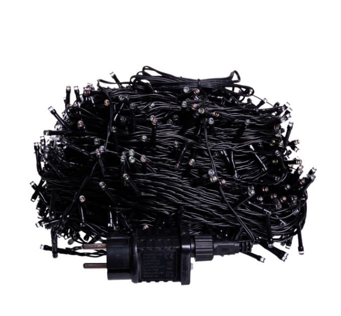 Гірлянда Нитка вулична 1000 LED 100 м чорна, мультиколор