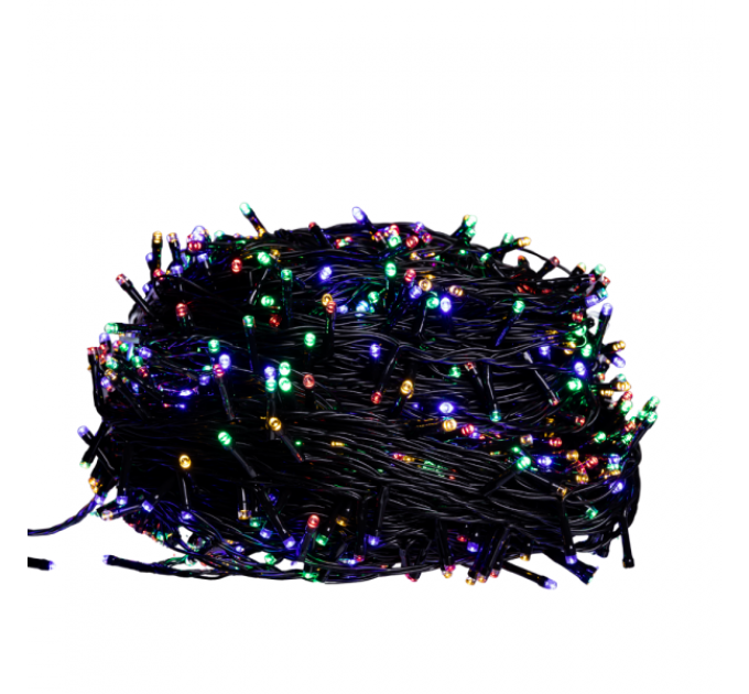 Гірлянда Нитка вулична 1000 LED 100 м чорна, мультиколор