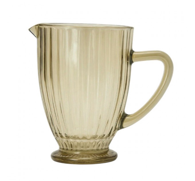 Глечик для напоїв 1,2 л ребристий з товстого скла, зелений