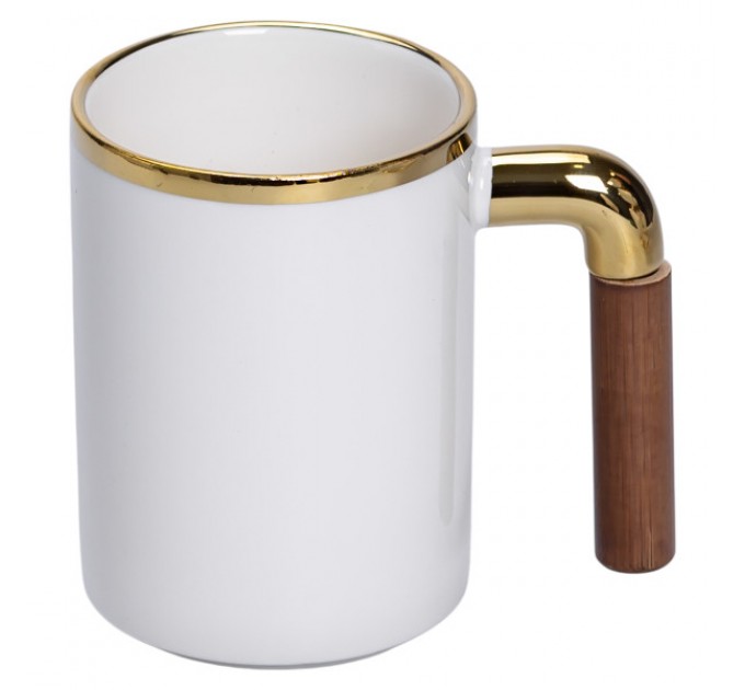 Набор чашек фарфоровых 6 шт. по 400 мл на металлической подставке, белый.