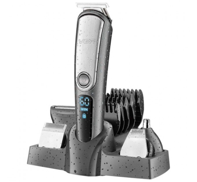 Набір для стрижки волосся 5 в 1 VGR V-105 акумуляторний, чорний