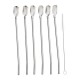 Набір соломинок-ложок багаторазових 6 штук із нержавіючої сталі, хром