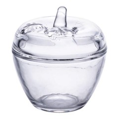 Цукерниця у формі яблука склянна з кришкою