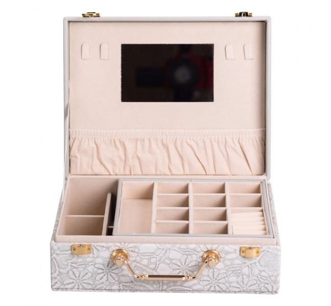 Кейс-органайзер для прикрас з накидними замками 24х18,5х8,5 см, сірий