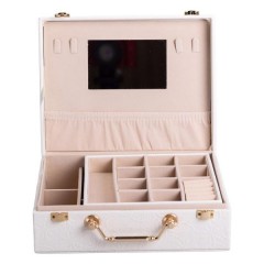 Кейс-органайзер для прикрас з накидними замками 24х18,5х8,5 см, білий