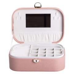 Скринька-органайзер для прикрас із замком 26х18х9,5 см, рожевий