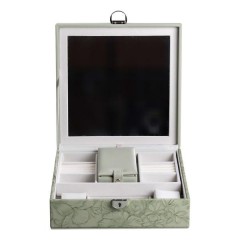 Скринька-органайзер для прикрас із замком 25х25х8,5 см, оливковий