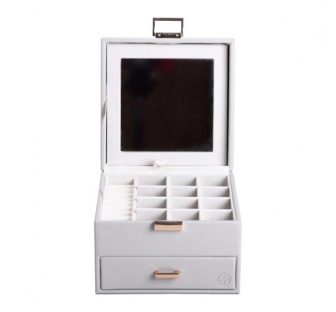 Органайзер для украшений с накидным замком 16х16х12 см серый