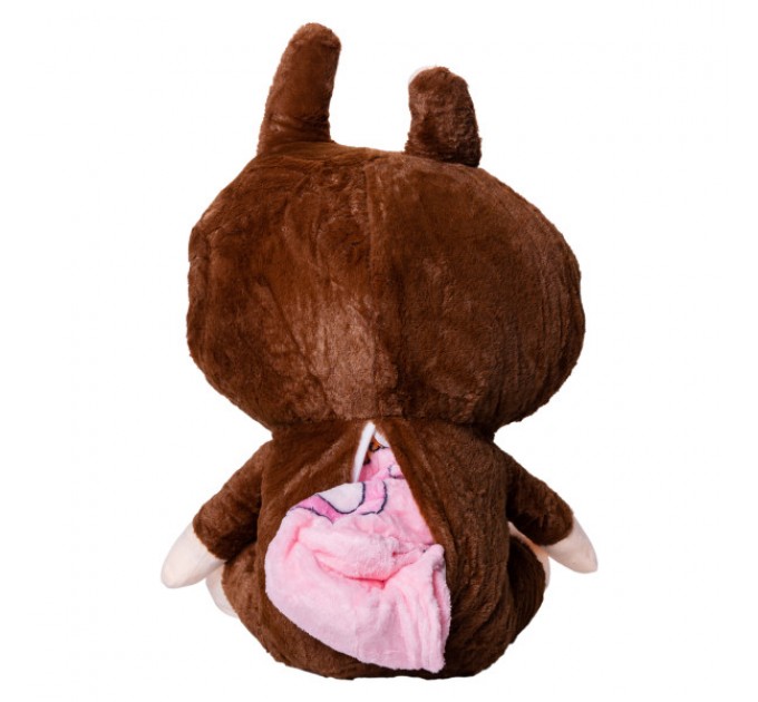 Labubu велика м'яка іграшка-сюрприз, коричневий