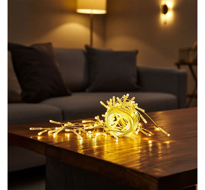 Гирлянда Штора 64 LED 1,5х1,5м, желтый