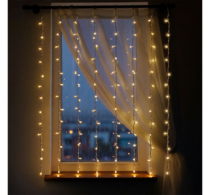 Гирлянда Штора 64 LED 1,5х1,5м, желтый
