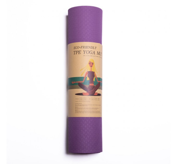 Килимок для йоги 173*58 см, фіолетовий