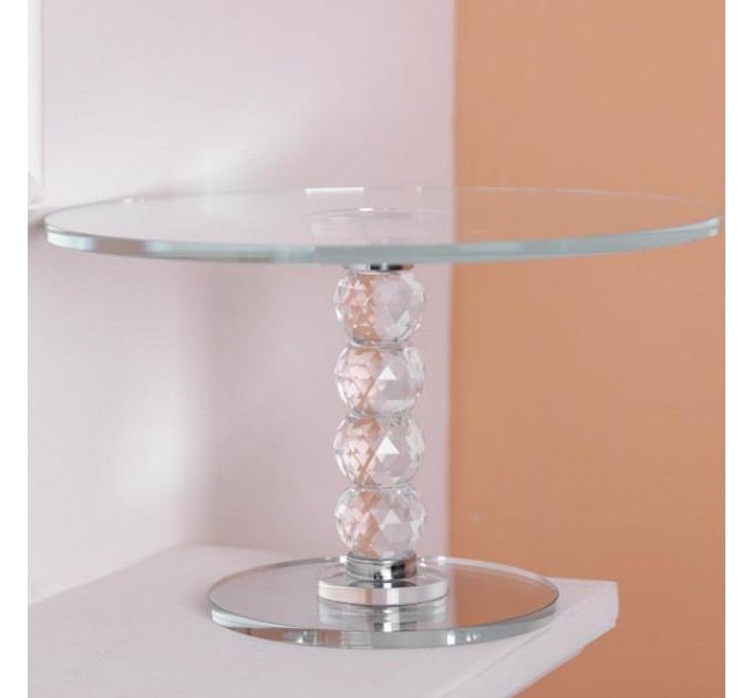 Тортівниця на ніжці Crystal скляна 19 см