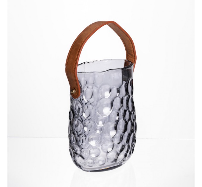 Ваза для квітів та декору Сумочка 1,2 л, димчастий сірий