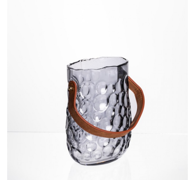 Ваза для квітів та декору Сумочка 1,2 л, димчастий сірий