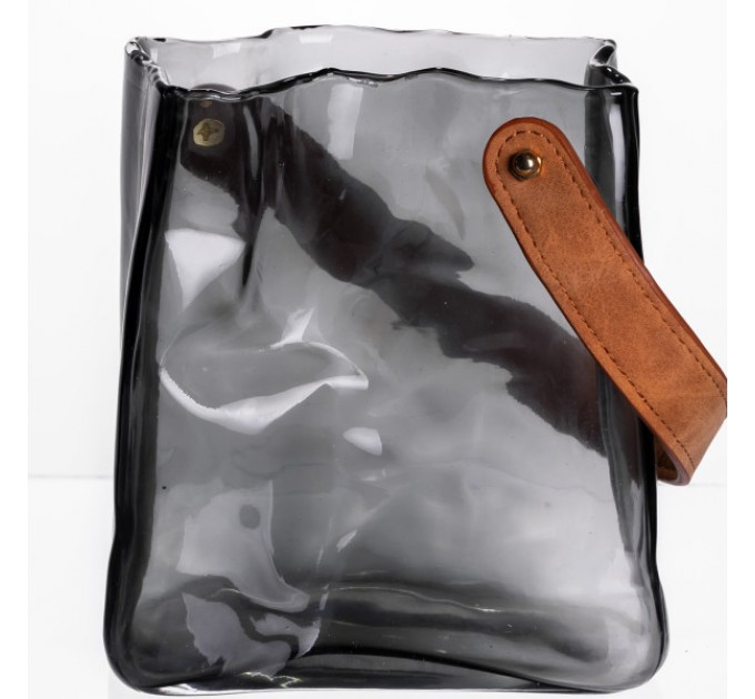 Ваза для квітів та декору Сумочка 1 л, димчастий сірий