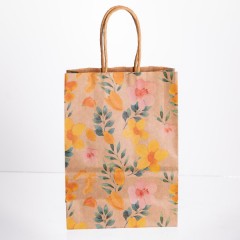 Подарунковий пакет 15*8*21 см крафтовий 12 штук в упаковці, жовтий