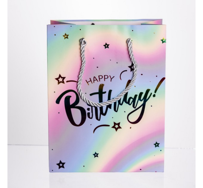 Подарунковий пакет Happy Birthday 118*10*23 см 12 штук в упаковці