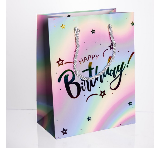 Подарунковий пакет Happy Birthday 118*10*23 см 12 штук в упаковці