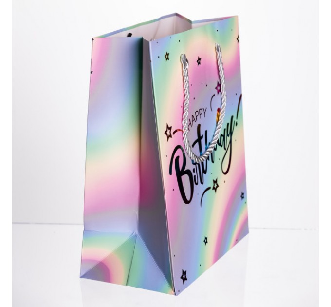 Подарунковий пакет Happy Birthday 118*10*23 см 12 штук в упаковці