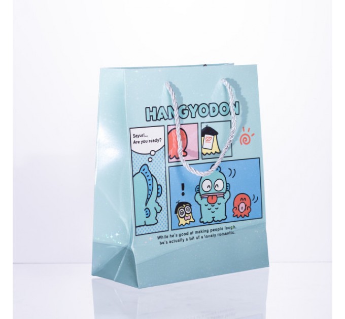 Подарочный пакет Hangidon 19*9.5*24.5 см 12 штук в упаковке, голубой