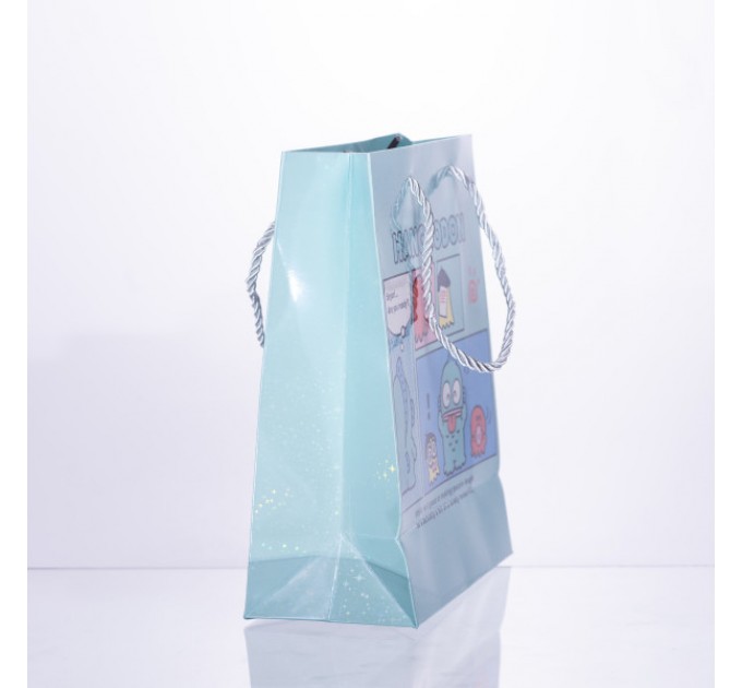 Подарочный пакет Hangidon 19*9.5*24.5 см 12 штук в упаковке, голубой