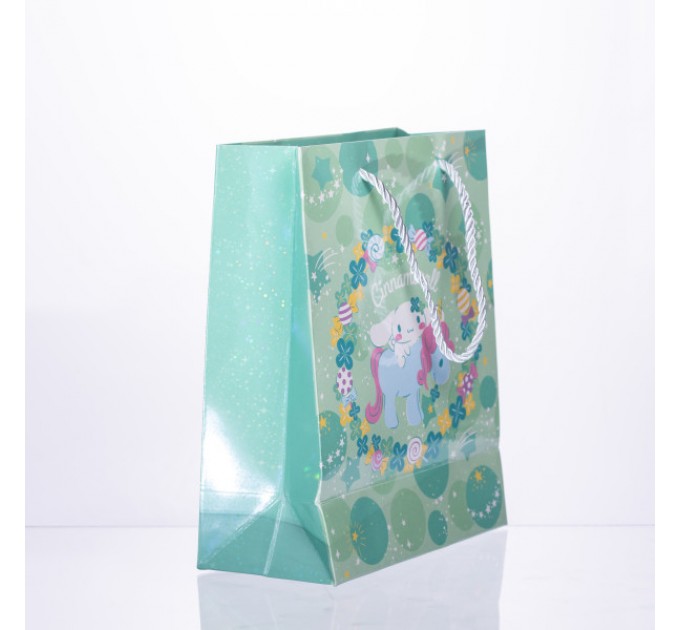 Подарунковий пакет Cinnamoroll 19*9.5*24.5 см 12 штук в упаковці, м'ятний