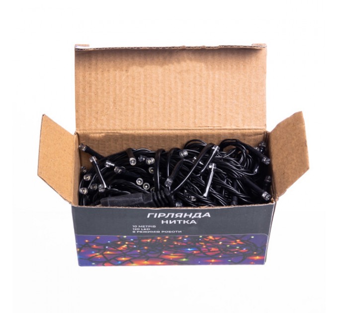 Гірлянда Нитка 120 LED 10 м чорна, білий
