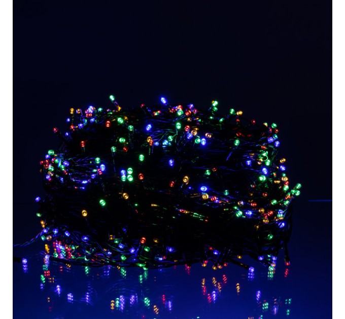 Гірлянда Нитка вулична 1000 LED 100 м чорна, мультиколор