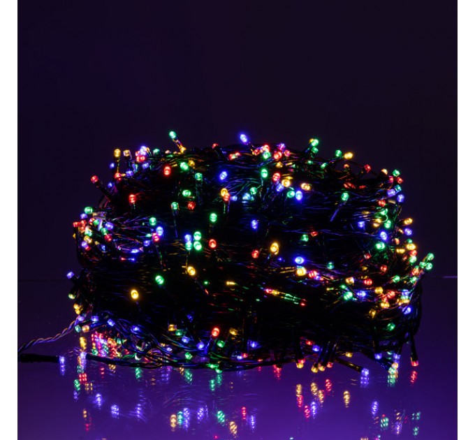 Гірлянда Нитка вулична 1000 LED 100 м чорна, мультиколор