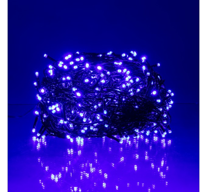 Гірлянда Нитка вулична 500 LED 50 м чорна, синій