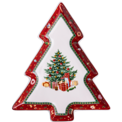 Блюдо для закусок Christmas порцелянове фігурне 29*24*2 см