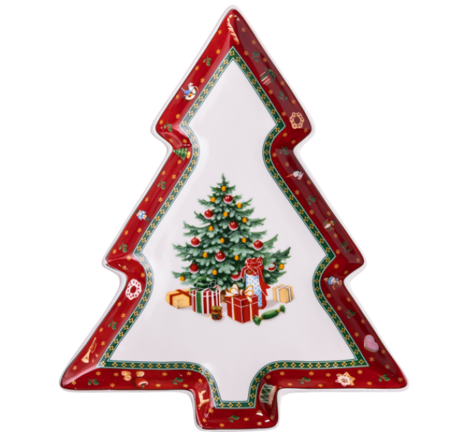 Блюдо для закусок Christmas порцелянове фігурне 29*24*2 см