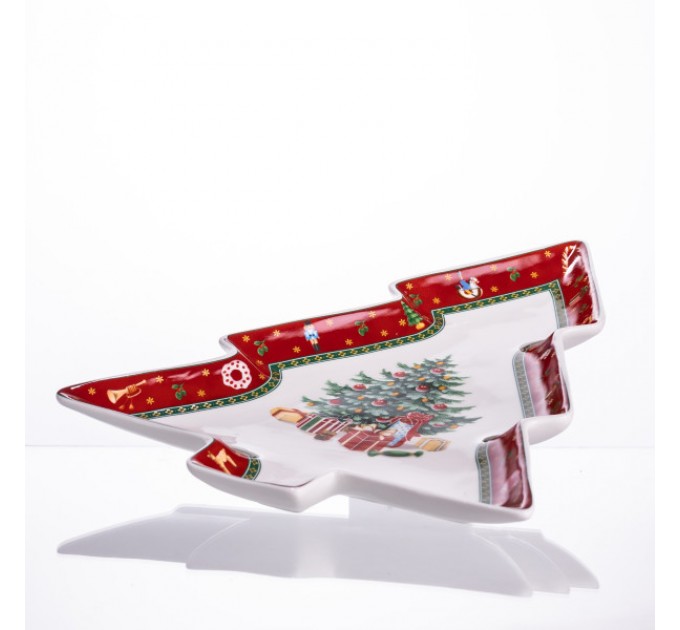 Блюдо для закусок Christmas порцелянове фігурне 29*24*2 см