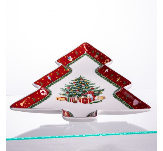 Блюдо для закусок Christmas порцелянове фігурне 29*24*2 см