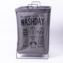 Кошик для білизни з алюмінієвим каркасом 36*32*52 см, сірий