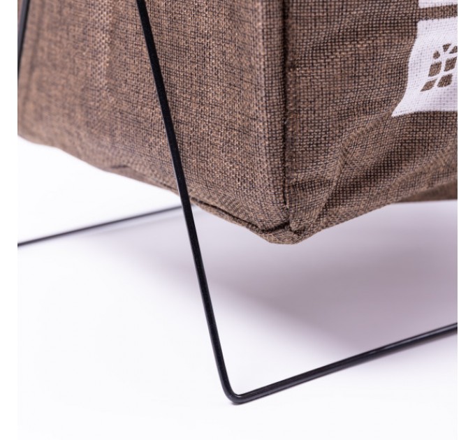 Кошик для білизни з алюмінієвим каркасом 36*32*52 см, коричневий