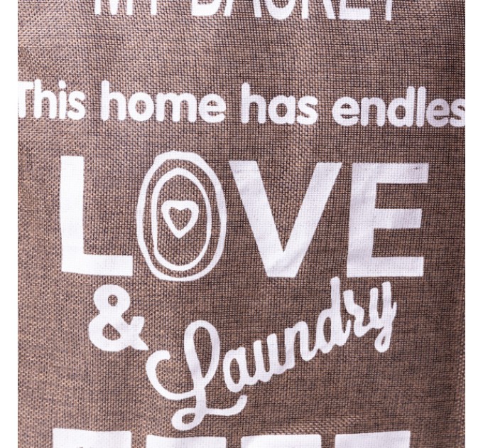 Кошик для білизни з алюмінієвим каркасом 36*32*52 см, коричневий