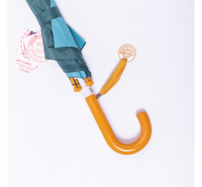 Дитяча парасоля-тростина механічна з 3D-хвостом складна 89 см, зелений