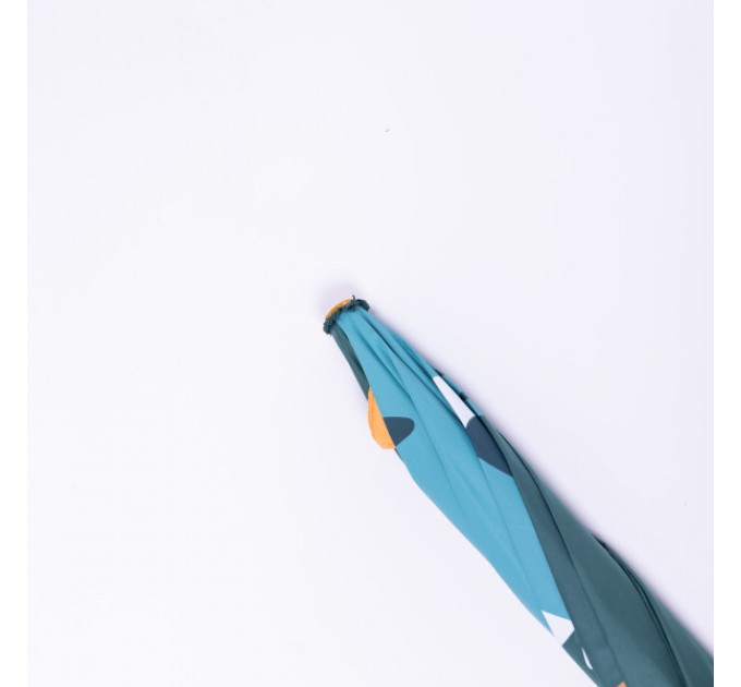 Дитяча парасоля-тростина механічна з 3D-хвостом складна 89 см, зелений