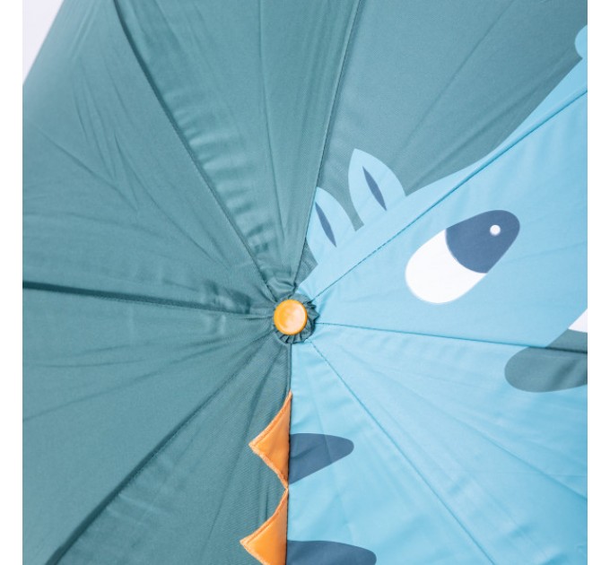 Дитяча парасоля-тростина механічна з 3D-хвостом складна 89 см, зелений