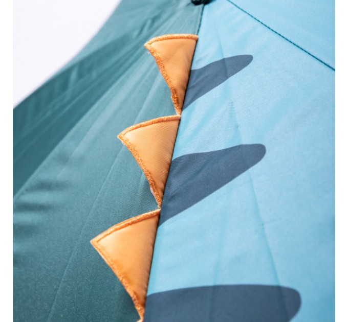 Дитяча парасоля-тростина механічна з 3D-хвостом складна 89 см, зелений