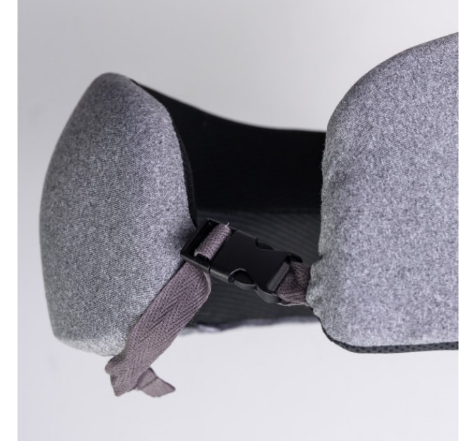 Подушка для шиї U-подібна з кейсом для зберігання, світло-сірий