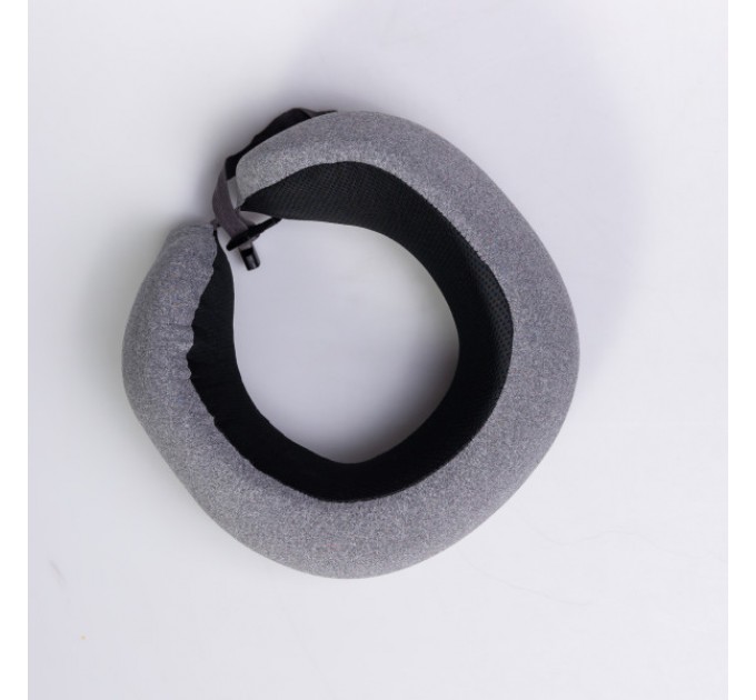 Подушка для шиї U-подібна з кейсом для зберігання, світло-сірий