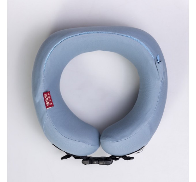 Подушка для шиї U-подібна з кейсом для зберігання, блакитний