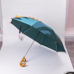 Дитяча парасоля-тростина механічна з 3D-хвостом складна 89 см, зелений