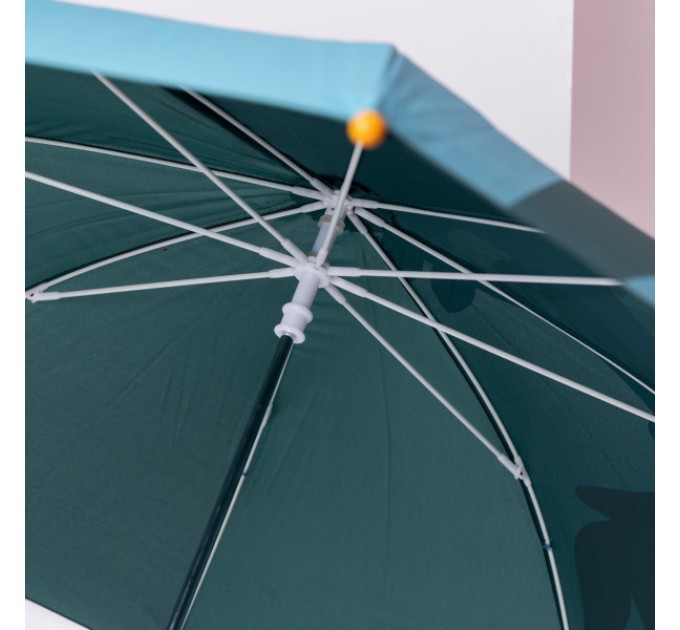 Дитяча парасоля-тростина механічна з 3D-хвостом складна 89 см, зелений