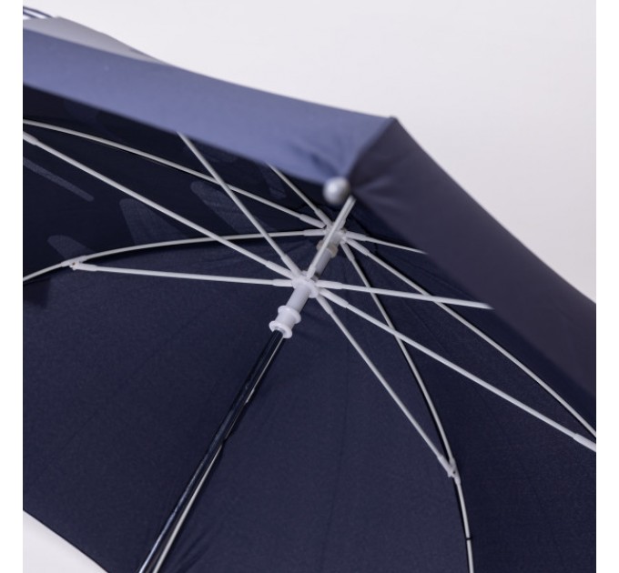 Дитяча парасоля-тростина механічна з 3D-хвостом складна 89 см, синій