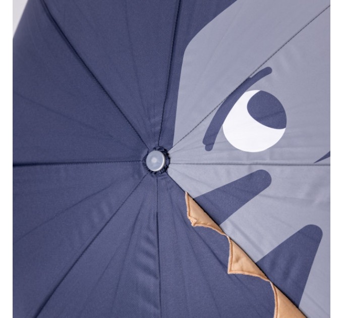 Дитяча парасоля-тростина механічна з 3D-хвостом складна 89 см, синій